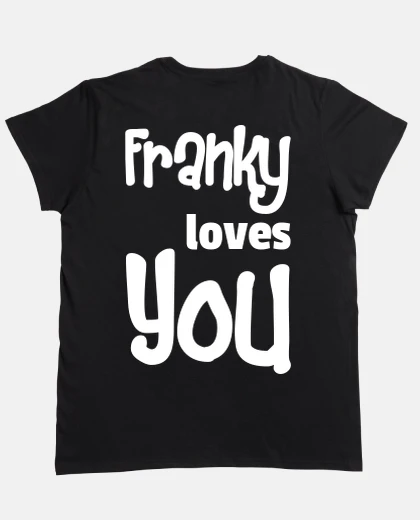 Pyjama franky loves arrière-plans sombres texte retour