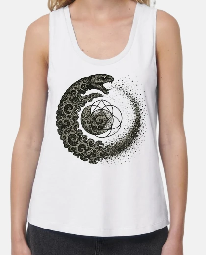 T-shirt frattale uroboro spirale geometrica