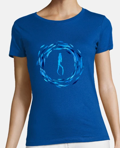Camiseta Buceo Evolution Diver Manga Corta Hombre - Algodón 100%, Diseño Divertido De Darwin