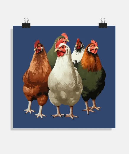 Poster free-range farm chickens label poster
