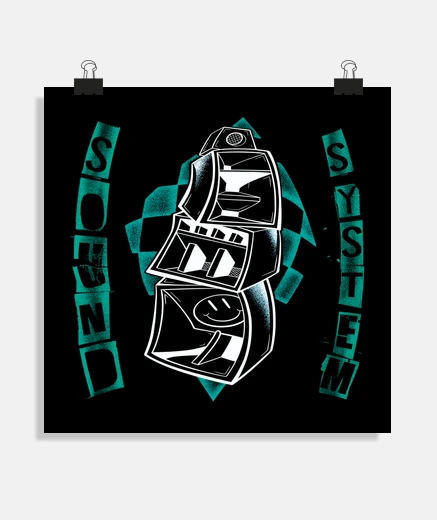 Poster FREE Sound System techno party art