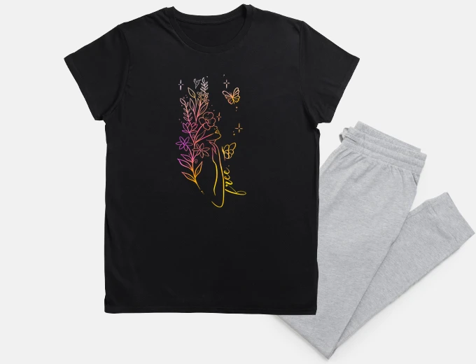 Pyjama free woman line art color