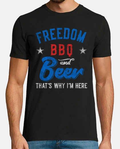 T-shirt Freedom BBQ e birra ecco perch sono qui