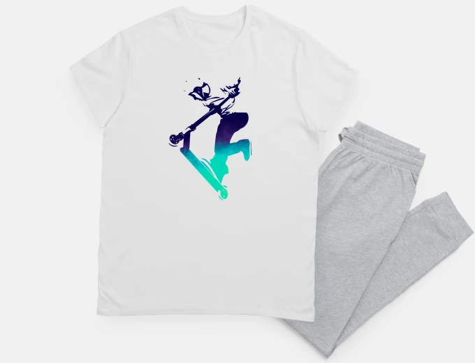 Pyjama freestyle scooter rider