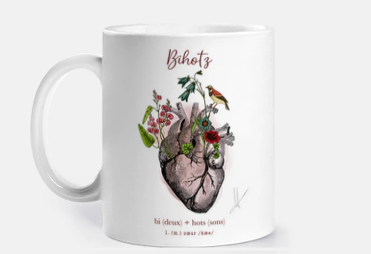 Cup french bihotz mug