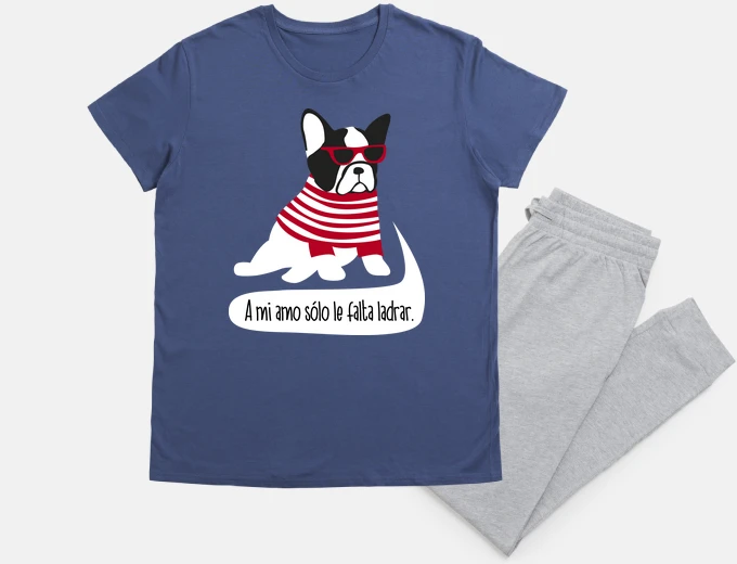 Pajama french bulldog hipster