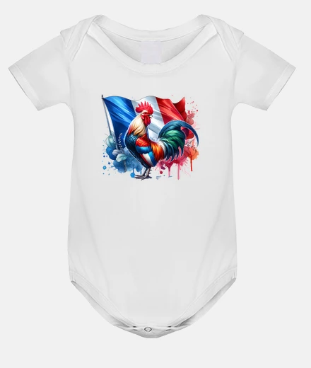 Kids french flag france gallic rooster baby bodysuit onesie