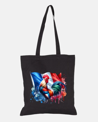 Bag french flag france gallic rooster student handbag tote