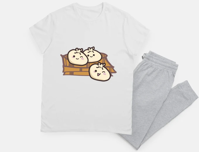 Pyjama friends mignons de boulettes de soleil 