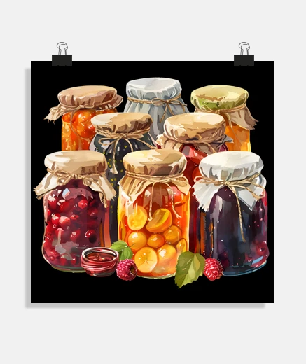 Poster fruits in syrup cottagecore poster internship living room workshop poster