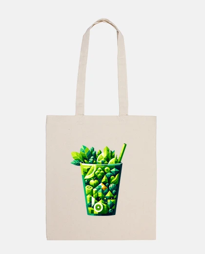 Borsa frullato verde geometrico