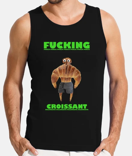 Tee-shirt fucking de croissant ventre bretelles mileurista
