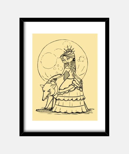 Framed full moon - framed frame