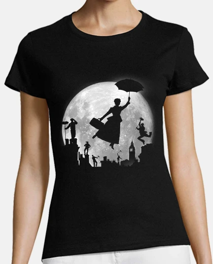 T-shirt full moon over london rooftops