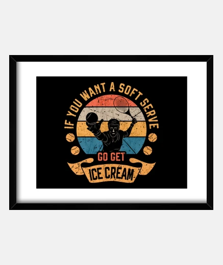 Framed fun soft tennis serve ice cream