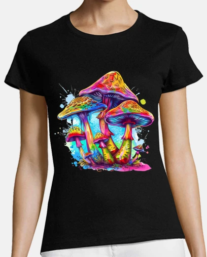 T-shirt funghi magici al neon