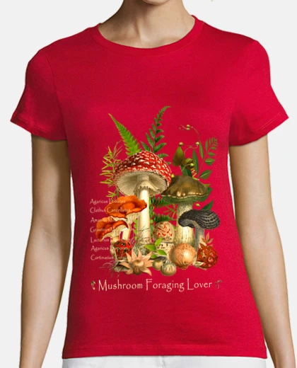 T-shirt funghi selvatici della foresta