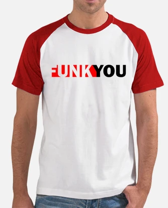 Camiseta funk you original blanca mangas roja. laTostadora