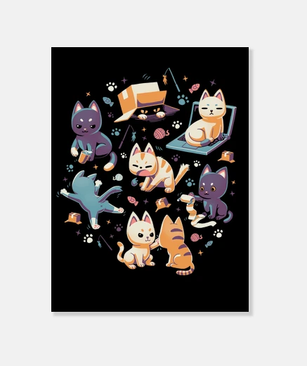 Wall funny and naughty cats