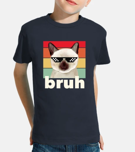 Kids Funny Cat Bruh Meme Saying Siamese Cute