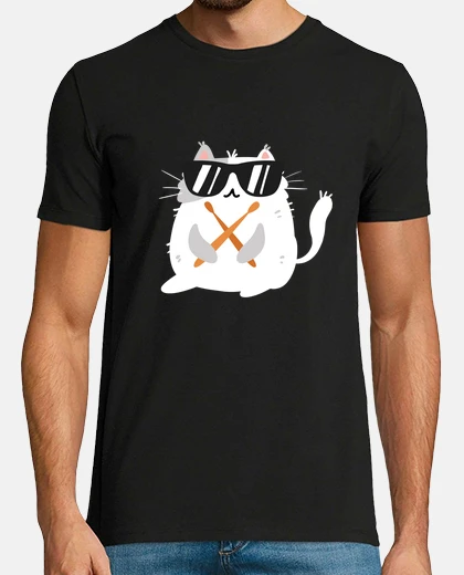 T-shirt funny cat wearing sunglasses playing