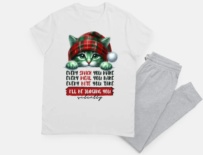 Pyjama Funny Christmas Cat Judging You Silently pyjama