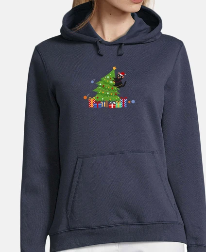 Hoodie funny christmas gifts black cat