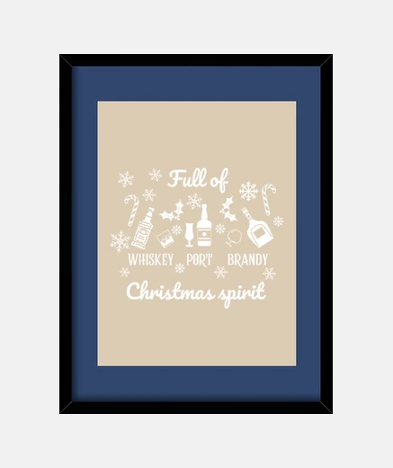 Framed Funny christmas spirit with alcohol