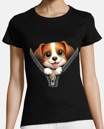 Playera funny dog zipper