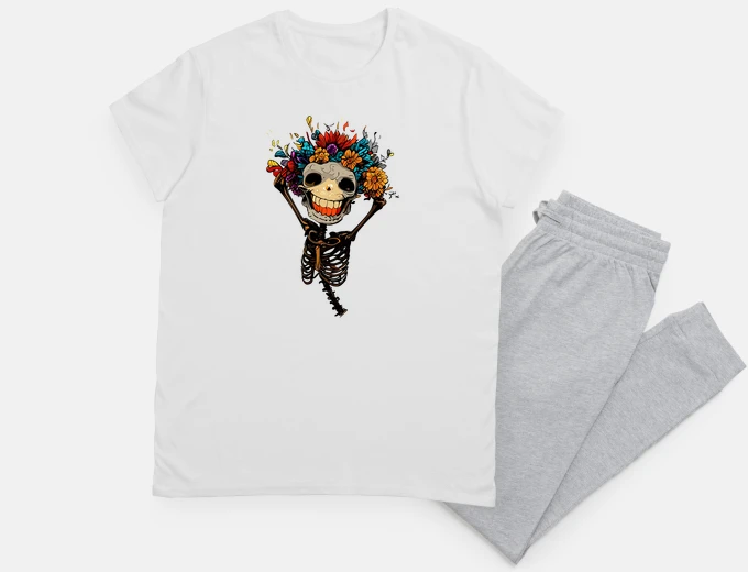 Pyjama Funny floral skeleton