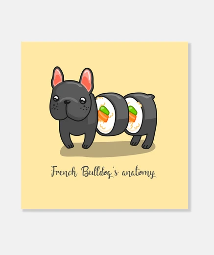 Wall funny frame dog sushi