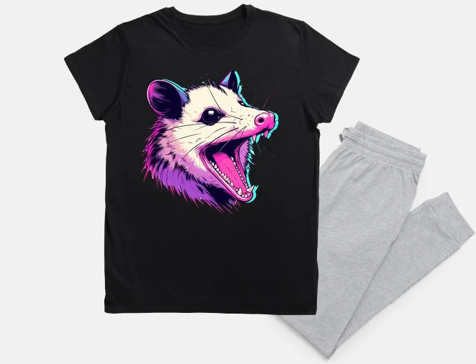 Pyjama Funny Glitch Opossum
