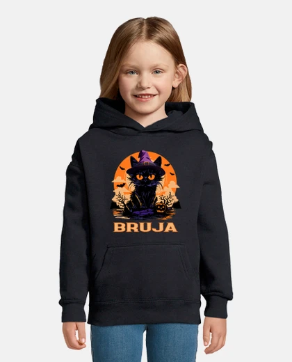 Kids Funny Halloween Witch Cat Spanish Saying Bruja