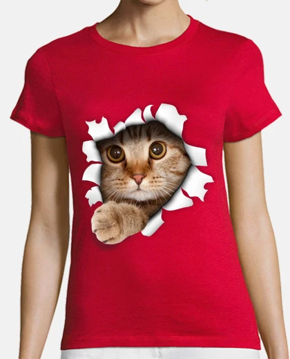 T-shirt funny kitten tears fabric cat gift animals love cats
