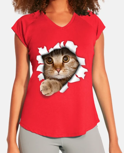 T-shirt funny kitten tears fabric cat gift animals love cats
