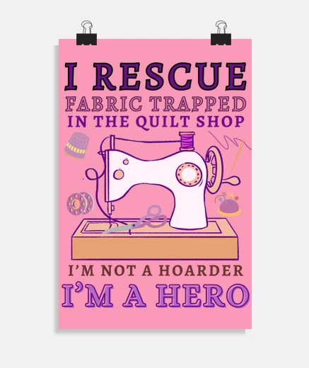 Poster Funny Quilting Fabric Grandma Lover