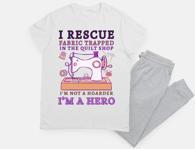 Pajama Funny Quilting Fabric Grandma Lover
