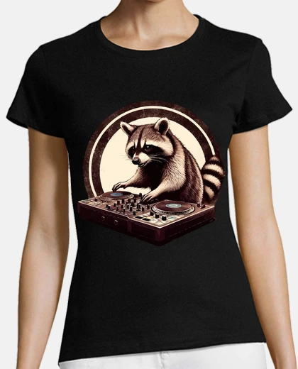 T-shirt Funny Raccoon DJ