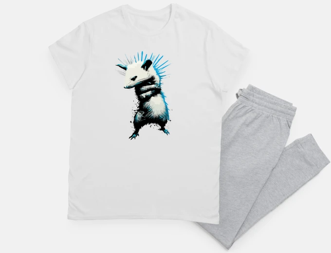 Pyjama Funny retro punk opossum street art