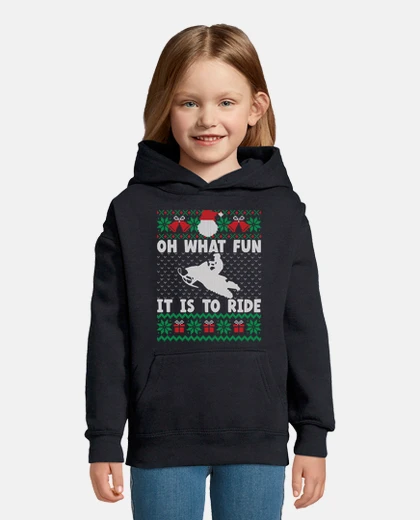 Kids Funny Snowmobile Riding Ugly Xmas