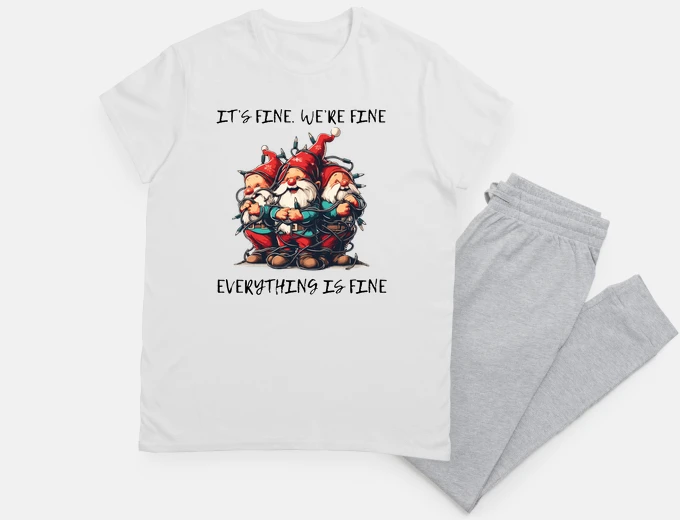 Pajama Funny tangled christmas gnomes its fine
