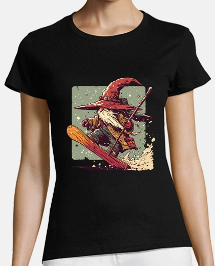 Playera funny wizard snowboarder