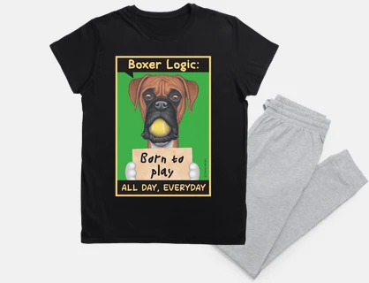 Funny Boxer Dog born to play