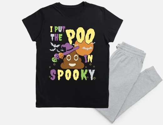 funny halloween poo in spooky yellow