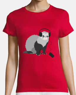 Funny Music Loving Ferret T-shirt