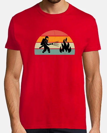 T-shirt fuoco del vigile del fuoco del vigile d