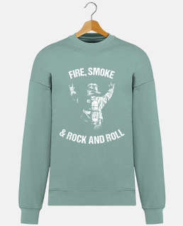 fuoco fumo e rock and roll pompiere