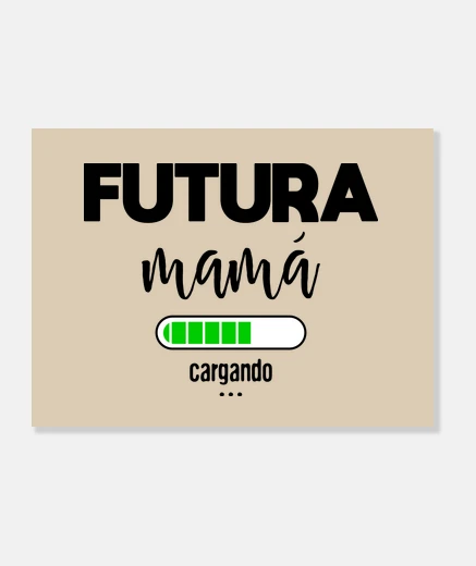 Lienzo Futura mamá cargando