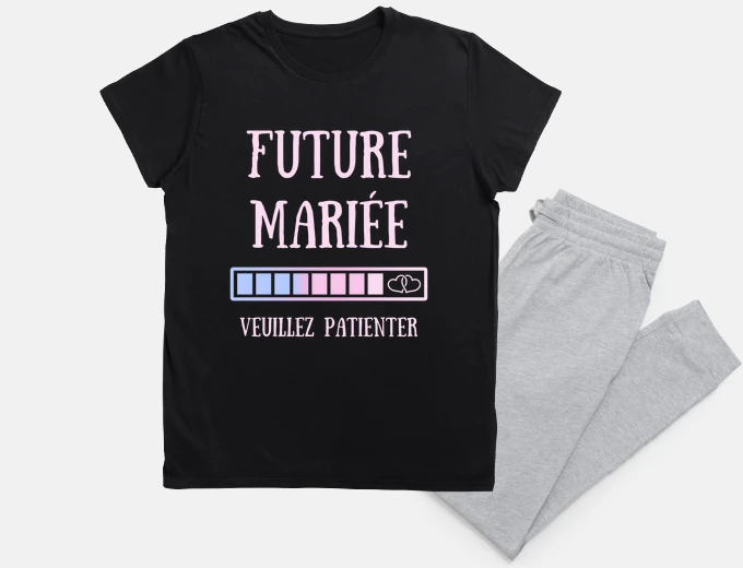 Pajama future bride woman humor wedding