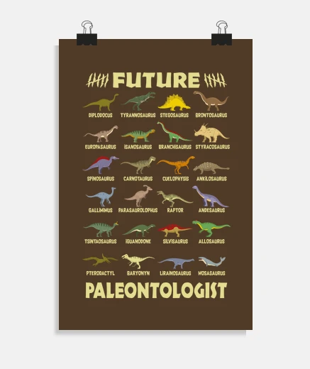 Poster futuri paleontologi dinosauri t-rex jurassic park